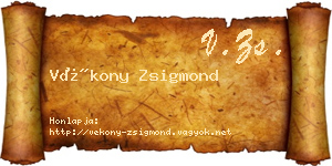 Vékony Zsigmond névjegykártya